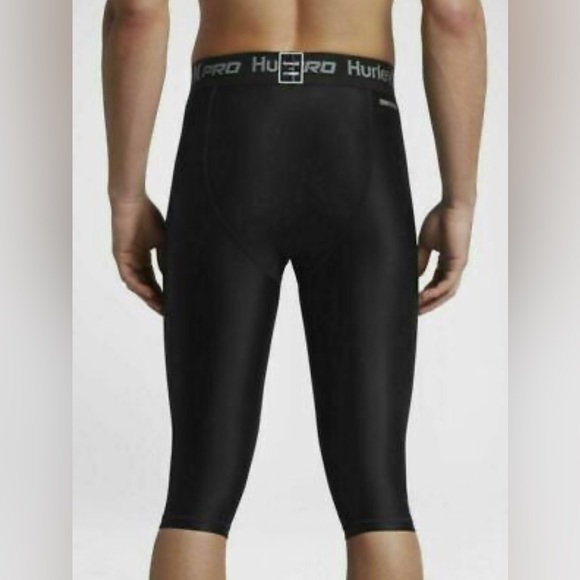 NEW Hurley Pro 23” Compression Surf Tights Shorts Black 50+ UPF JJF - Picture 2 of 4